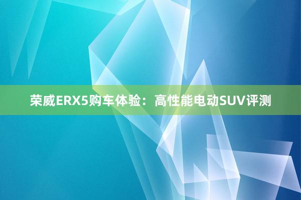 荣威ERX5购车体验：高性能电动SUV评测